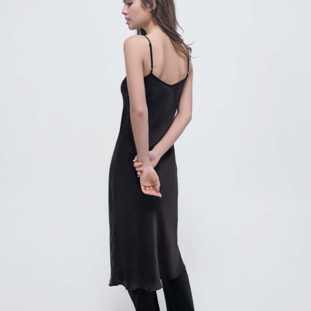 90s Slip Dress Black