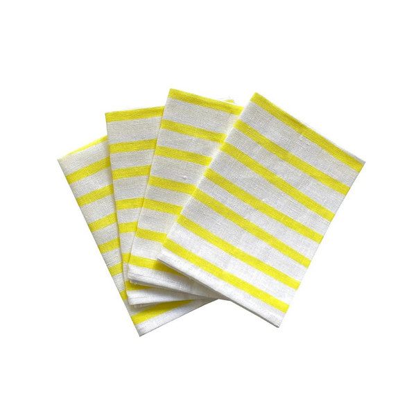 Napkins (set of 4) Turkish Stripe Sulfur - Aquadoor