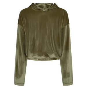 Araminta James Khaki Velour Hoodie