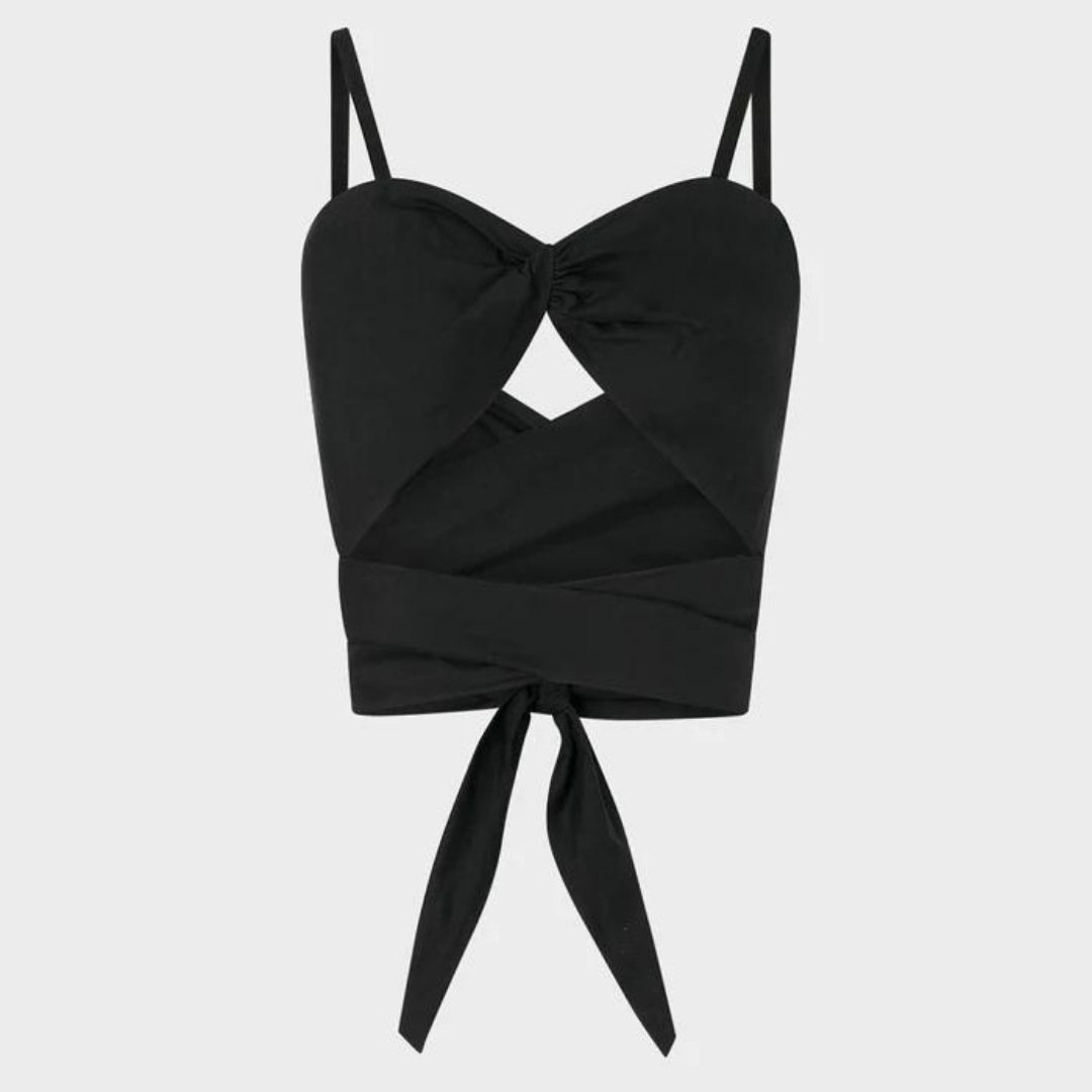 Silk Laundry Black Twist Top