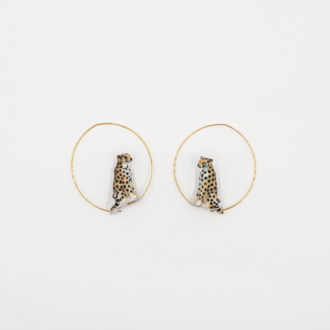 Sitting Cheetah Earrings