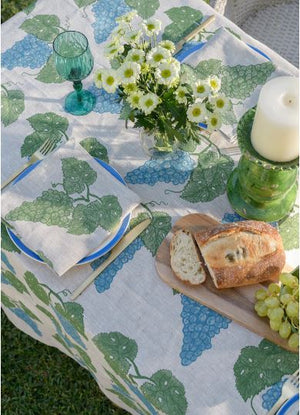 Tablecloth Grapes Green + Blue - Aquadoor