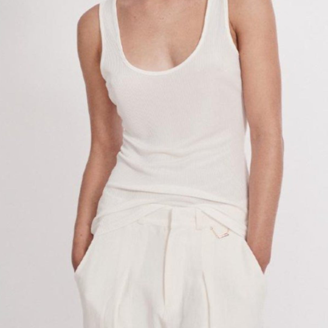 Silk Laundry Ribbed Tank