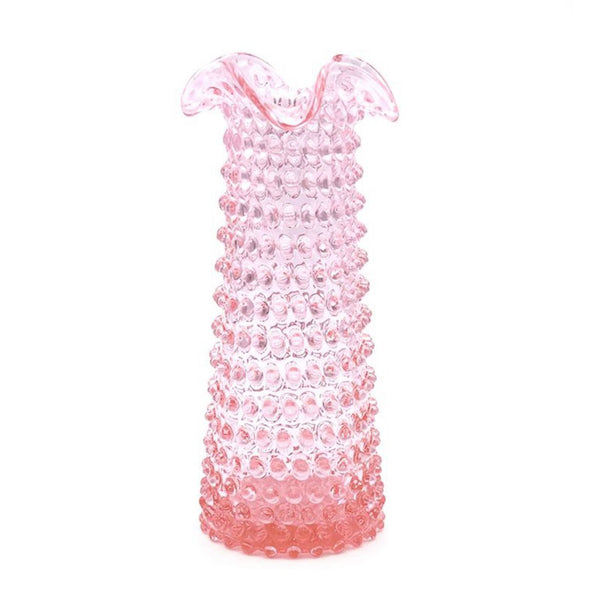 Pink Tall Hobnail Wave Vase