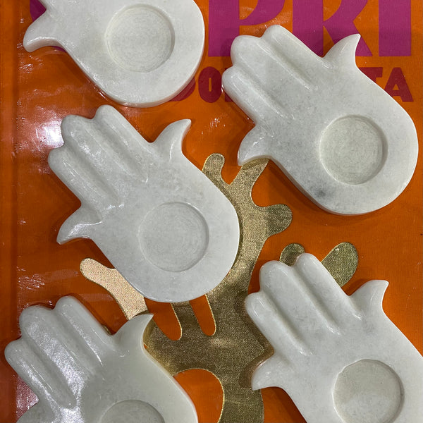 Hand Palm Tea Light Marble