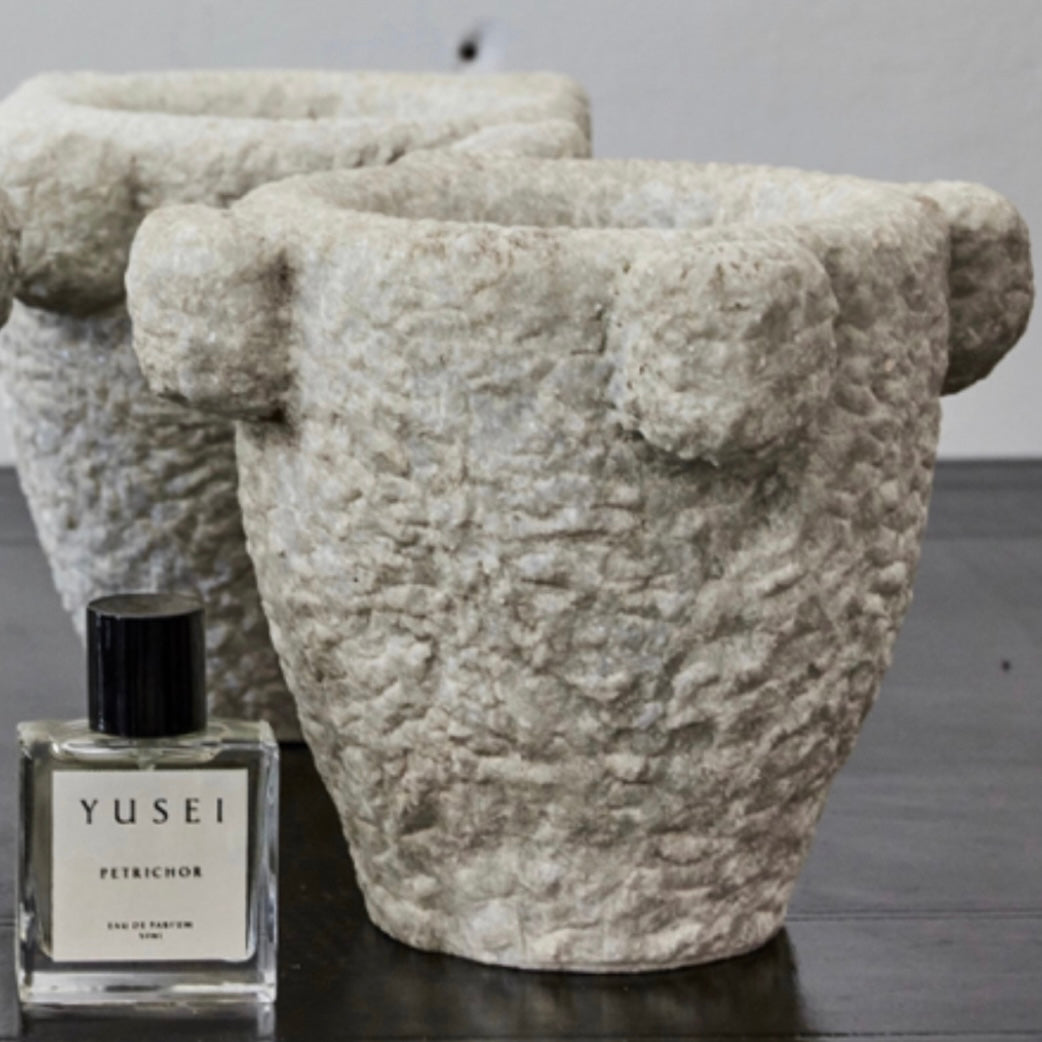 Vintage Raw Cut Marble Planter