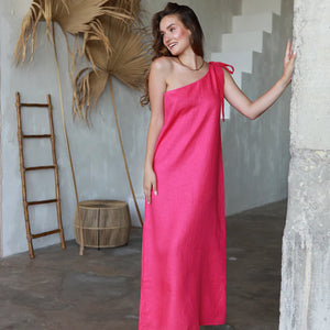 Venice Long Linen Off The Shoulder Dress - Bravo Collection