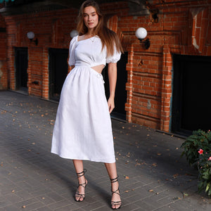 Lisboa Midi Dress White - Bravo Collection