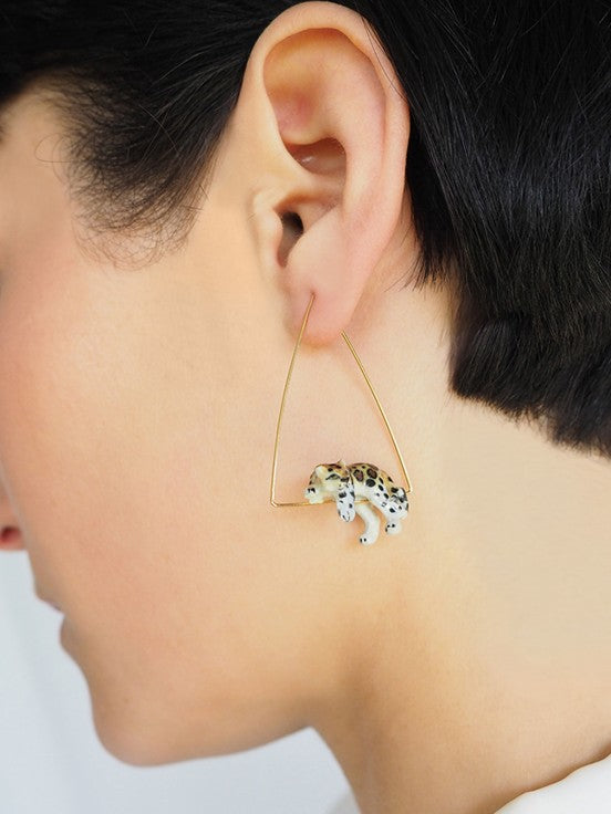 Lying Leopard Triangle Earrings