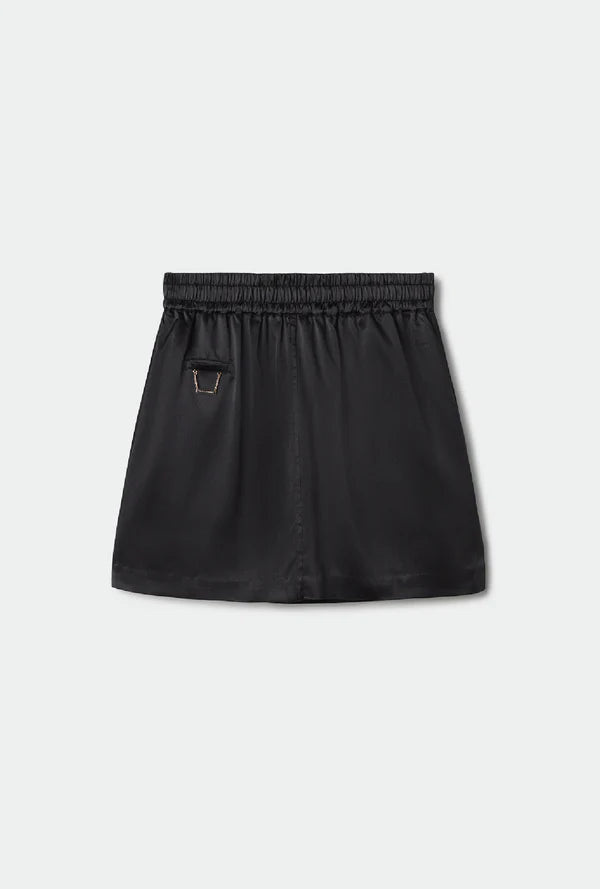 Heavy A-line Mini Skirt Black